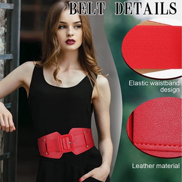 Women Wide Stretchy Cinch Belts Corset Belt Retro Chunky Buckle Belts Waist Belt main image 5